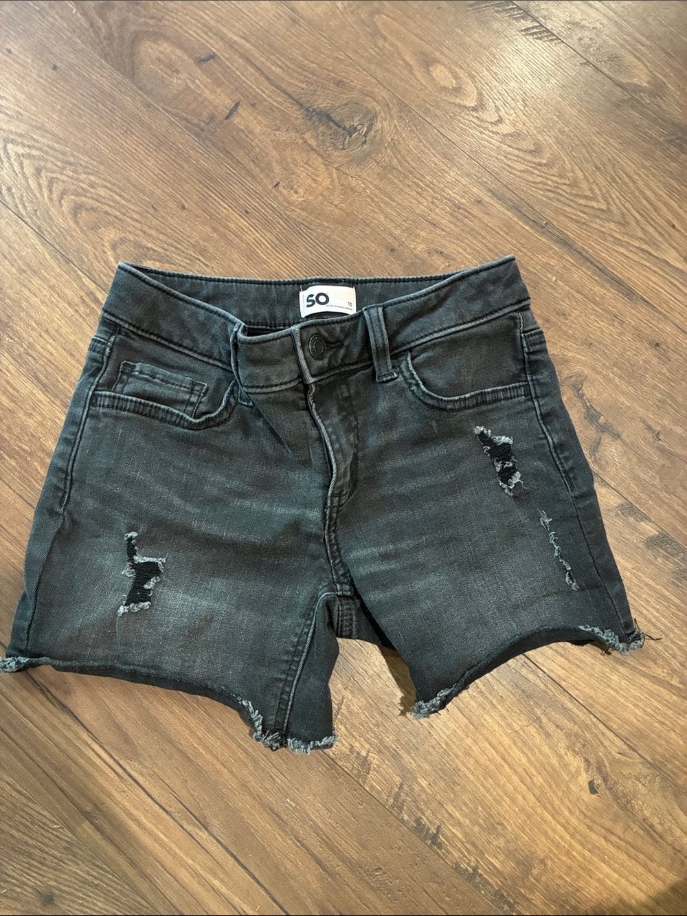 SO Black Distressed Denim Girl’s Shorts